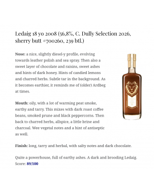 C. Dully Selection Ledaig 2008 18年 Sherry butt#700260